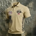 thumbnail image 2 of CONROSES 4Th Of July Men's Short Sleeve Polo Shirts Patriotic Usa Flag Graphic Collared Independence Day Polo Shirt for Men Casual Golf Shirts, 2 of 3