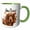 Green/White, variant on 3drose, Adorable Sussex Spaniel Dog with Autumn Leaves for Funny Thanksgiving, 11oz Two-tone Black Mug