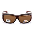 thumbnail image 4 of Polarized Fit Over Glasses Sunglasses Rectangular Frame Black Brown 63MM, 4 of 4