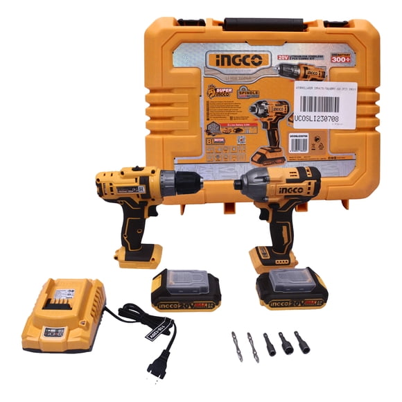 Juego de atornillador de impacto y taladro INGCO 2 piezas