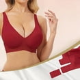 thumbnail image 5 of iHPH7 Seamless Push Up Bras for Women Sports Bras Wireless Bras Push Up Bra Padded Bralette Soft Wireless Bralette Bras for Women No Underwire Seamless T-shirt Bras Red L, 5 of 6
