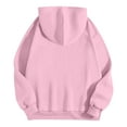 thumbnail image 5 of Women's Canada Maple Leaf Print Hooded Sweatshirt, Fashion Casual Oversized Pullover with Drawstring Hood and Front Zipper, Lightweight Breathable Streetwear Jacket for Fall Winter Seasons Pink L, 5 of 5