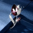 thumbnail image 2 of LYTiang Temperament Fashion Elegant Flower Shape Blue Rhinestone Brooch Pin Brooch Pin Rhinestone Embellishments for Crafting Pearl Brooch for Women Fashion Bling Brooches for Women, 2 of 3