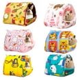 thumbnail image 4 of CBFFDC Winter Pet Bed Hamster Cartoon Pattern Warm Comfortable House Large Space Guinea Pig Bed Hideout for Small Animals, 4 of 6