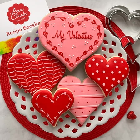 Heart Cookie Cutters 5-Pc. Valentine's Cookie Cutter Set Made in USA by Ann Clark, Large, Medium & Small Heart Shapes