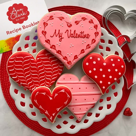 Heart Cookie Cutters 5-Pc. Valentine's Cookie Cutter Set Made in USA by Ann Clark, Large, Medium & Small Heart Shapes