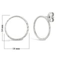 thumbnail image 3 of Italian 14k White Gold Slim Twisted Tube Eternity Circle Hoop Stud Earrings - White, 3 of 4