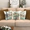 thumbnail image 6 of Farmhouse Pillow Covers 18x18 Set of 4 Eucalyptus Leaves Decorations Truck Sweet Home Spring Stripe Pillow Covers, Linen Cushion Case Gifts for Home Decor 176B, 6 of 6