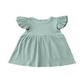 thumbnail image 5 of Little Girls Double-Layer Flying Sleeve Dress Large Pocket Knitted Dress, 5 of 5