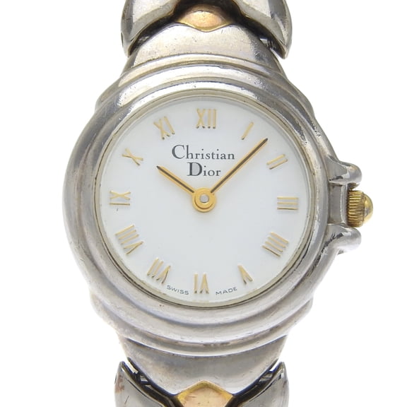 Pre-Owned Christian Dior Watch Stainless Steel Quartz Analog White Dial Women's (Good)