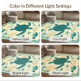 thumbnail image 7 of ODIKA 9'x12' Washable Area Rug Non-Shedding, Easy Care Turtle Beachy Ocean Entry Themed Teal Bathroom Long Nautical Flowing Dynamic for Master Suite, California King, Under Bed, 7 of 7