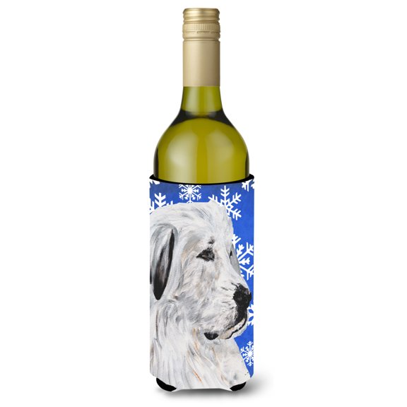 Great Pyrenees Winter Snowflakes Wine Bottle Hugger