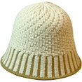 thumbnail image 2 of CoCopeaunts Women Bucket Hat Solid Color Soft & Warm Chunky Girls Beanie Fisherman Hats Vertical Stripes Crochet Design Brim, 2 of 8
