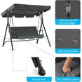 thumbnail image 4 of AECOJOY 3-Seat Patio Porch Swing, Adjustable Canopy & Removable Cushion, Grey, 4 of 8