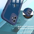 thumbnail image 3 of Compatible with iPhone 12 Case Full Body Clear Design with Built-in Screen Protector Shockproof Anti-Scratch Rugged Phone Case 360 Protective Cover for iPhone 12 6.1 inch, Blue, 3 of 16
