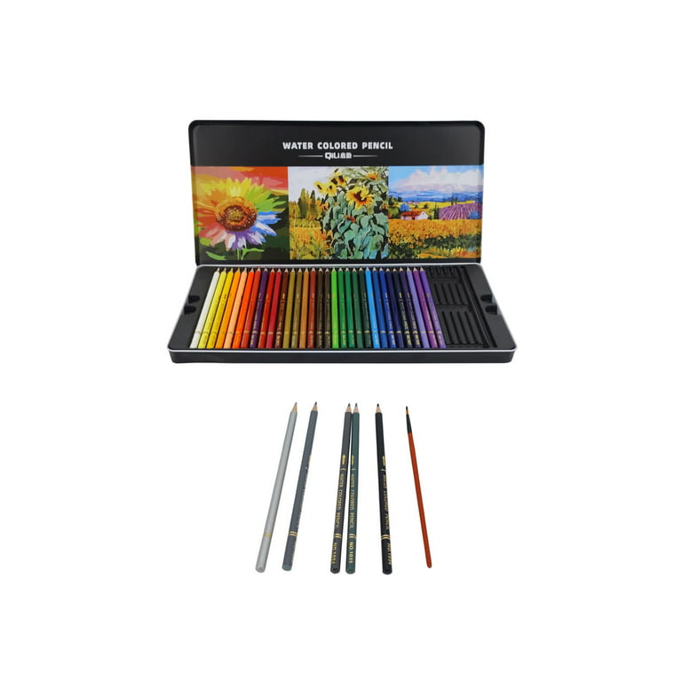 Art Set Color Pencils 72 Watercolor Pencils Professional Ameture Artists  Students Kids Hobby Numbered, with a Brush and Metal Box - 72 Water Color  Pencils for Adults and Adult Coloring Book 15286 