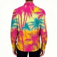 thumbnail image 6 of OHMZYZO Long Sleeve Button Down Shirts for Men Tropical Floral Print Hawaiian Shirt Casual Beach Vacation Blouse with Chest Pocket, 6 of 7