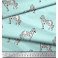 thumbnail image 3 of Soimoi Poly Georgette Fabric Horse Block Printed Fabric 1 Yard 42 Inch Wide, 3 of 3