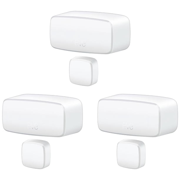 Eve Door & Window (Matter) Paquete de 3 - Sensor de contacto inteligente para puertas y ventanas Estado abierto/cerrado Control automático de accesorios Matter Over Thread Apple Home Alexa Google Home