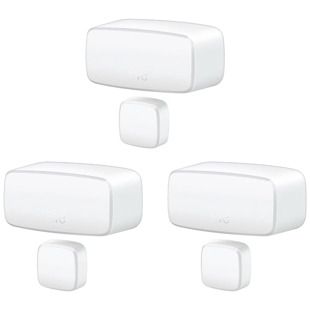Eve Door & Window (Matter) Paquete de 3 - Sensor de contacto inteligente para puertas y ventanas Estado abierto/cerrado Control automático de accesorios Matter Over Thread Apple Home Alexa Google Home