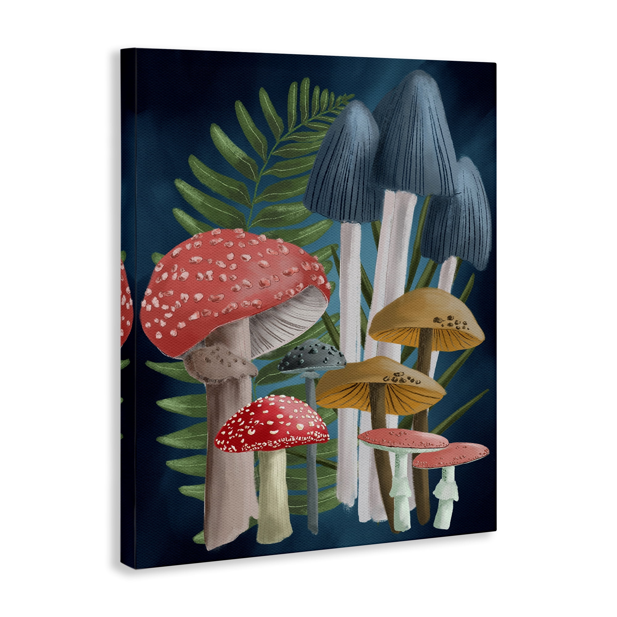 Stupell Industries Forest Fern & Mushrooms Botanical & Floral Painting Gallery Wrapped Canvas Art Print Wall Art, 16 x 20