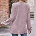 thumbnail image 6 of Annhoo Women's Fall Tops Trendy Pleated Puff Long Sleeve Crewneck Shirts Loose Vacation Lounge Tunics, 6 of 6