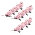 thumbnail image 7 of Pitycbo 12 Pack Artificial Birds on Clips Feathered Foam Birds for Outdoor Garden Pink, 7 of 7