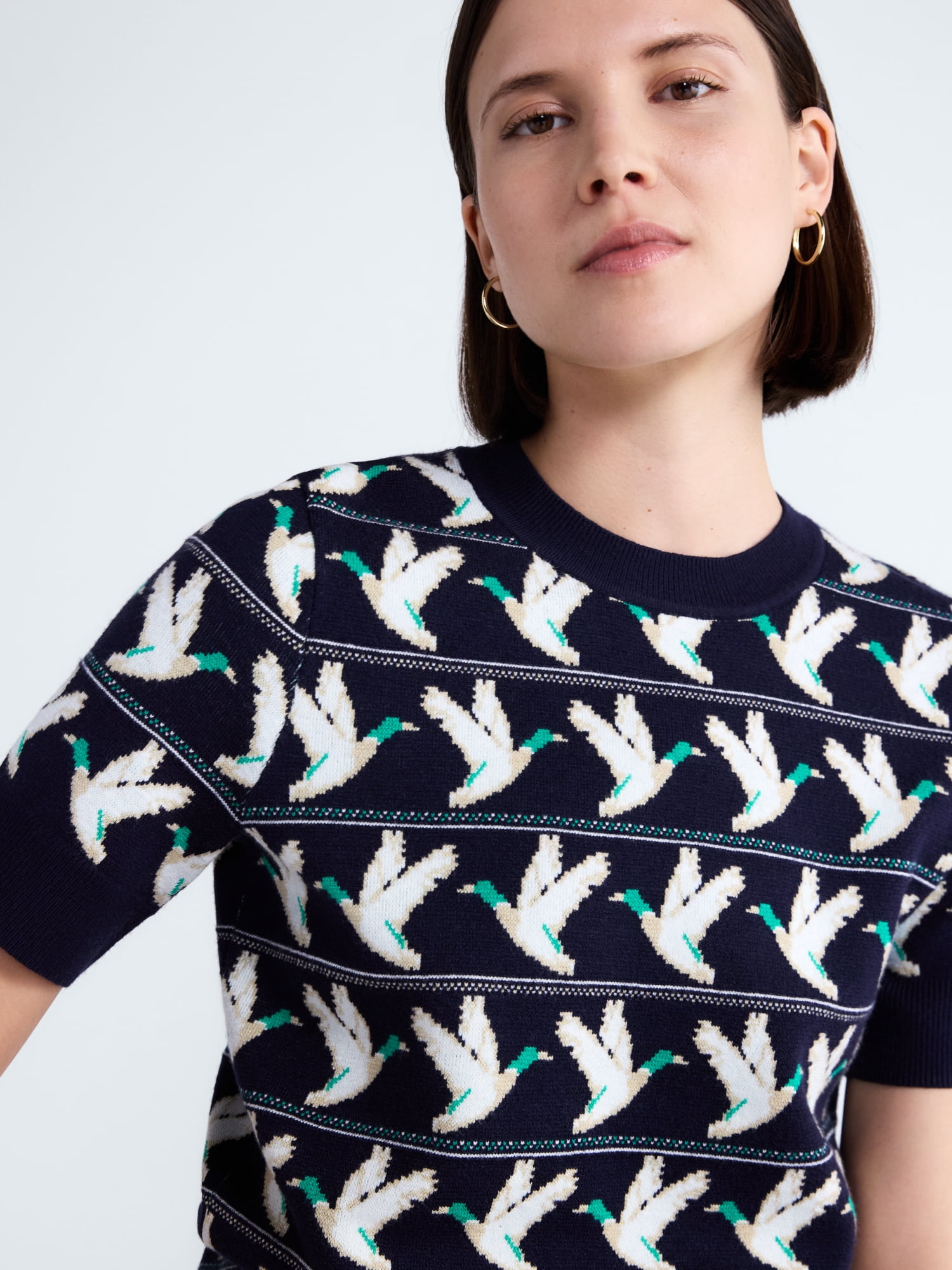 Free Assembly Women's and Women's Plus Cozy Yarn Sweater Tee with Short Sleeves, Sizes XS-4X