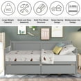 thumbnail image 4 of SEGMART Captain’s Bed, Modern Daybed Bed with 2 Storage Drawers, Twin Solid Wood Trundle Bed with Headboard and Footboard, Twin Daybed Bed 's Room, Teens, Grey, 200lbs, Grey, S333, 4 of 8