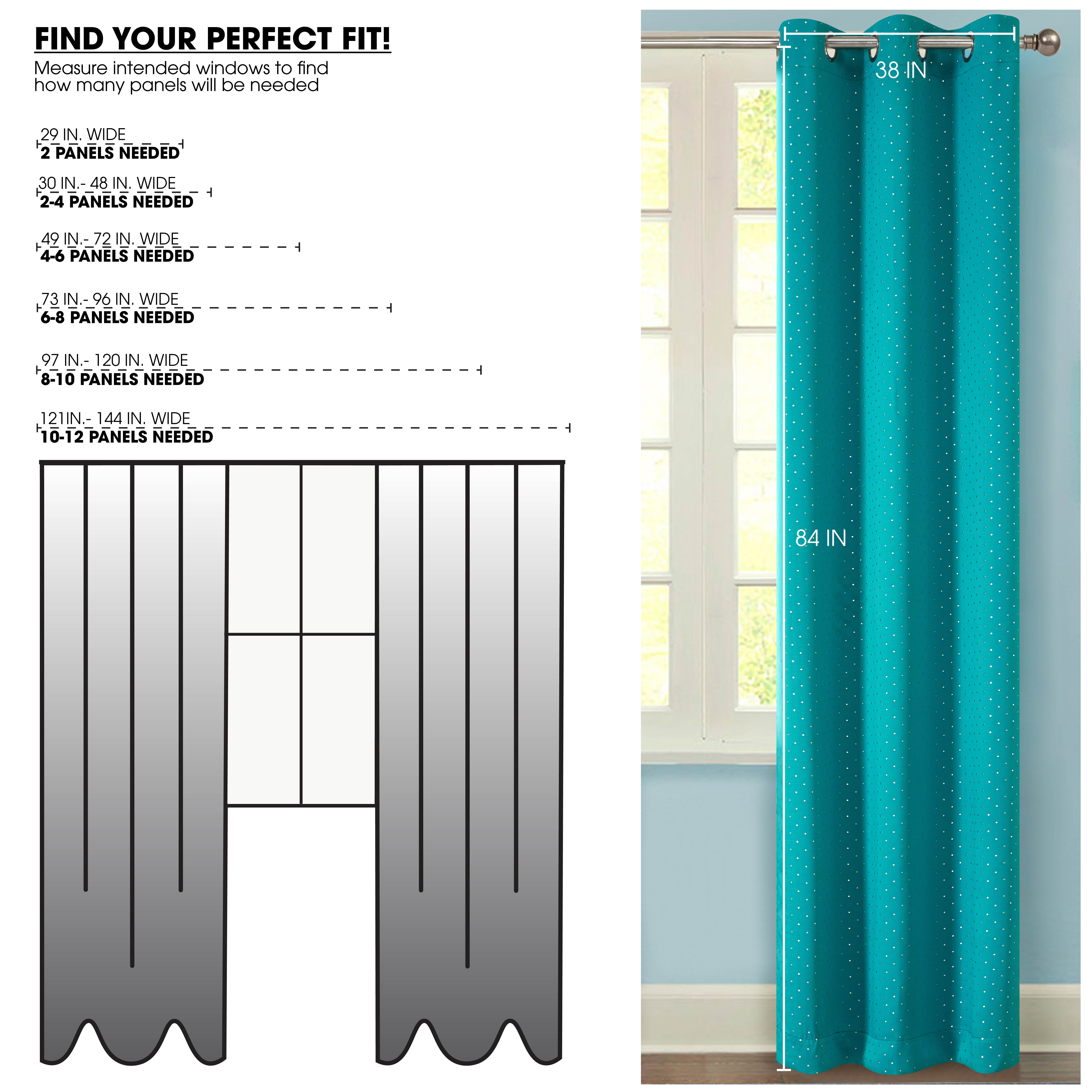 Your Zone Blackout Grommet Curtain Panel, 1 Panel, Blue/Metallic Diamond, 37" W x 63" L