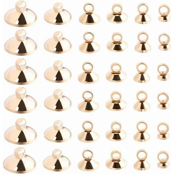 120Pcs 6 Styles Brass Bead Cap Pendant Bails for Globe Glass Cover Pendants Light Gold 3.5~10mm 20pcs/style