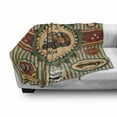 thumbnail image 3 of Retro Soft Flannel Fleece Blanket, Composition of Vintage Retro Car Emblem in Faint Color Sixties Dated Irony Art, Cozy Plush for Indoor and Outdoor Use, 70" x 90", Green Red Cream, by Ambesonne, 3 of 6