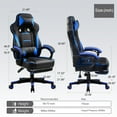 thumbnail image 7 of GTPLAYER Gaming Chair with Footrest, Big and Tall Game Chair 350lb Racing Style Computer Chair, Ergonomic Executive Office Chair High Back with Lumbar Support and Recliner, Blue, 7 of 7