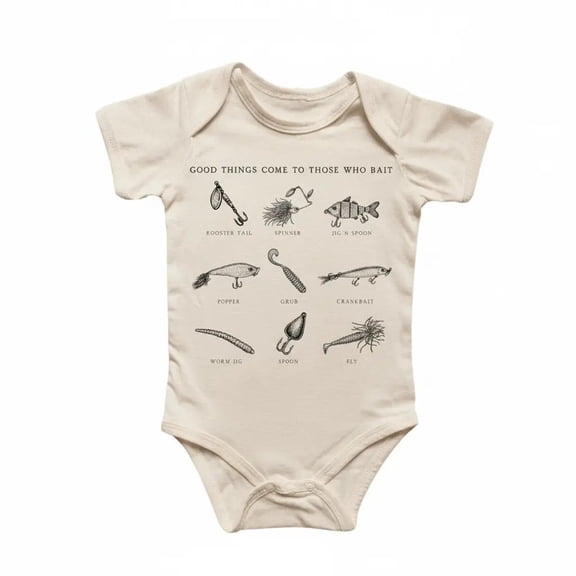 Fishing Fish Newborn Baby Bodysuit