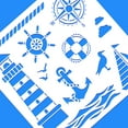 thumbnail image 5 of Lighthouse PET Plastic Drawing Templates 11.8x11.8 Inch Compass Anchor Template Stencil, 5 of 9