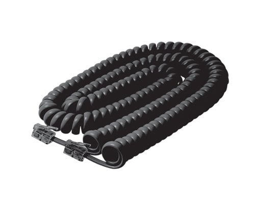 Steren Coiled Curly Phone Handset 15FT Black Cable for Aastra VoIP Telephone 
