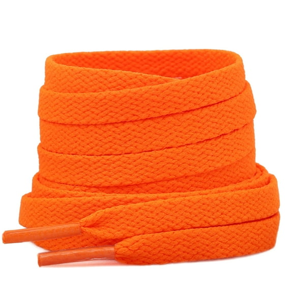 Stepace [2 Pairs Flat Shoe Laces For Sneakers 5/16" Width 30"-72" Length 26 Color Shoelaces Orange 65"(165 Cm)