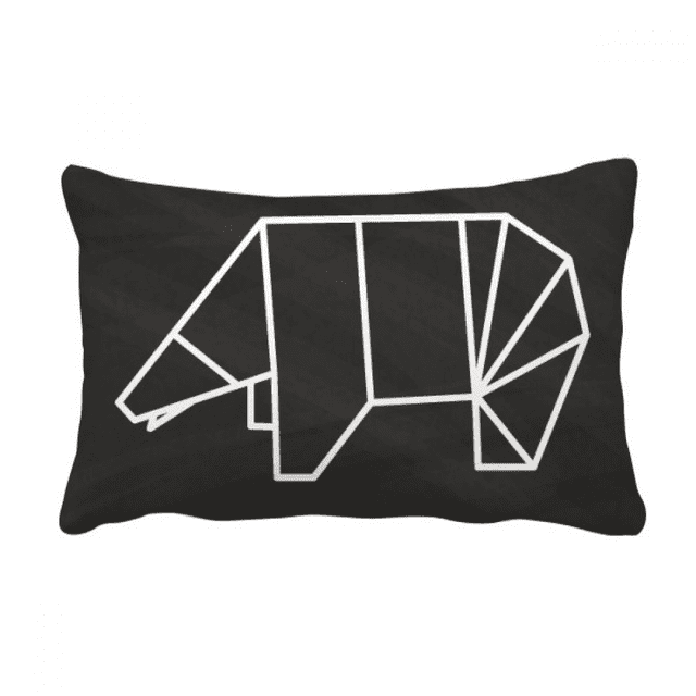 Origa Bear Geometric Shape Throw Pillow Lumbar Insert Cushion Cover Home Decoration
