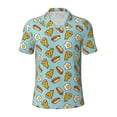 thumbnail image 2 of Daiia Hot Dog Pizza Pattern Men’s Polo Shirts,Solid Deck Shirt,Classic Fit, Breathable Cotton Polo for Casual and Sport Wear-Small, 2 of 7