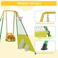 thumbnail image 5 of 3 in 1 Toddler Swing Set with Basketball Rim and Soccer Scoring Net, Indoor Outdoor Baby Swing with Metal Stand, Kids Swing Set for Backyard, Free Soccer Basketball and Pump, Easy to Assemble（Yellow）, 5 of 8