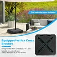 thumbnail image 3 of Demifill Weighted Offset Umbrella Base, Umbrella Base with Cross Bracket and Cut-out Handles for Outdoor as Garden, Backyard, Porch, Black, 3 of 11