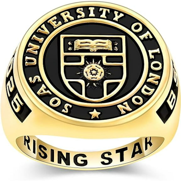 Customizable Class Rings Fully Personalized Class Rings for Men Gold Plated Class Rings 925 Sterling Silver Rings Men's Class Rings Class Rings for Men High School Size 5-15 Men's School Ring
