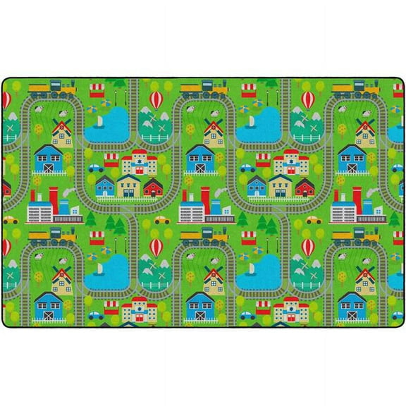 Flagship Carpets FE493-44A 76 x 12 The Train Ride Rug - Rectangle