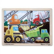 Melissa & Doug Construction Site Vehicles Wooden Jigsaw Puzzle With Storage Tray (12 pcs)
