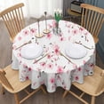 thumbnail image 3 of Pioneer Flower Floral Print Pattern Round Tablecloth 60"x60",Wrinkle Wipeable Table Cloth for Kitchen Dining Room Picnic Patio Party, 3 of 6
