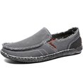 thumbnail image 2 of CASMAG Mocassins Classiques en Toile Confortables pour Hommes, Décontractés, Gris 9 m US, 2 of 4