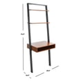thumbnail image 5 of SAFAVIEH Kamy Rustic Retro 2 Shelf Leaning Desk, Honey/Charcoal, 5 of 10