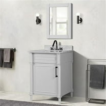 24 in. Single Vanity with Carrara Marble Top, White