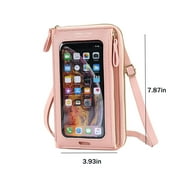 JeashCHAT Small Crossbody Cell Phone Purse for Women, Phone Bag with Clear Touch Screen Window, Mini Shoulder Bag Wallet Handbag with Credit Card Slots