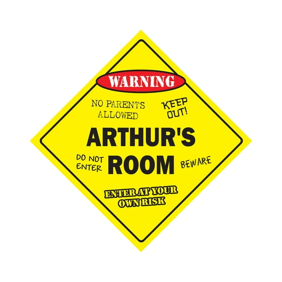 Arthur's Room Sign Crossing Zone Xing | Indoor/Outdoor | 14" Tall kids bedroom decor door children's name boy girl